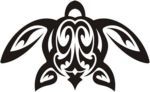Honu's logo.  A traditional Hawaiian rendering of the sea turtle.