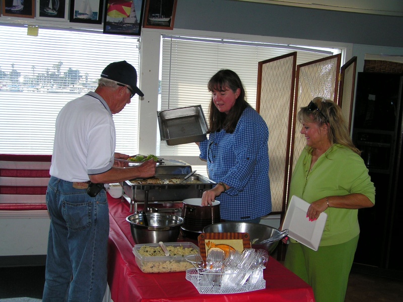 Hostess Pat "working the Alaskan halibut"!