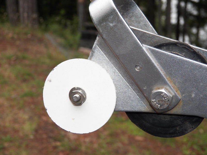 I added these little cheeks to my bow roller so that my lightweight Guardian anchor was far enough out to self launch.