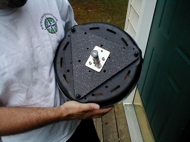 I bolted through from inside the mount, using protruding bolts for table mount legs (capped with plastic nut caps) Capture nuts used to mount Magma flush mount bracket.