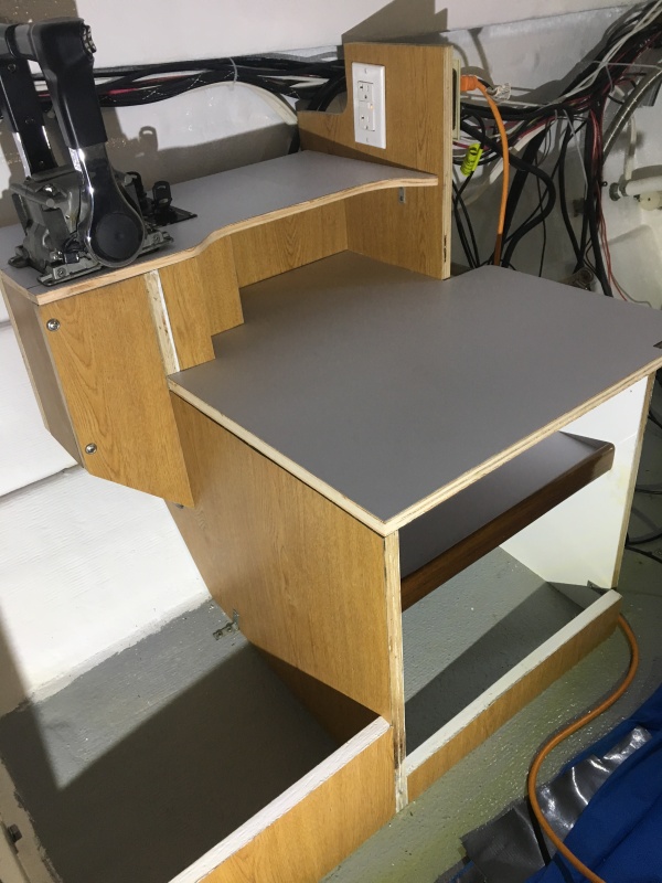 I lost a few inches of height on the middle shelf in the cabinet but have the V-berth storage open to compensate now.