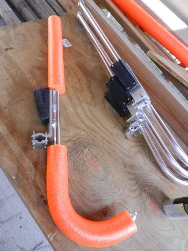I slid some pool noodles onto the 1\" tubing for cushion.