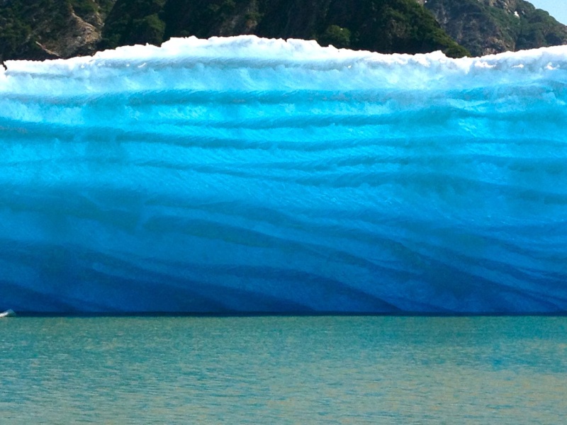 I wished this photo showed the gorgeous colors and moving light that we actually saw.  The sun was shining from the other side THROUGH the iceberg and it was just gorgeous.  And it was about 30 to 40 feet high!