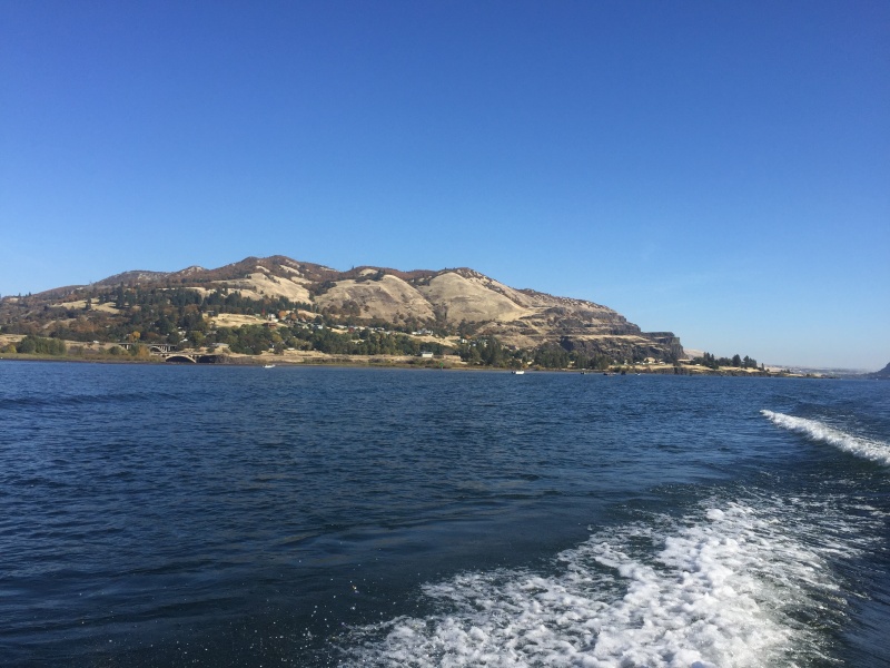 If I had a telephoto lens, you could see a group of boats fishing...
