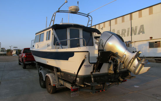 In the boatyard, early