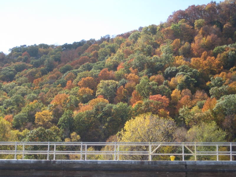 In the locks looking at the beautiful fall colors.
