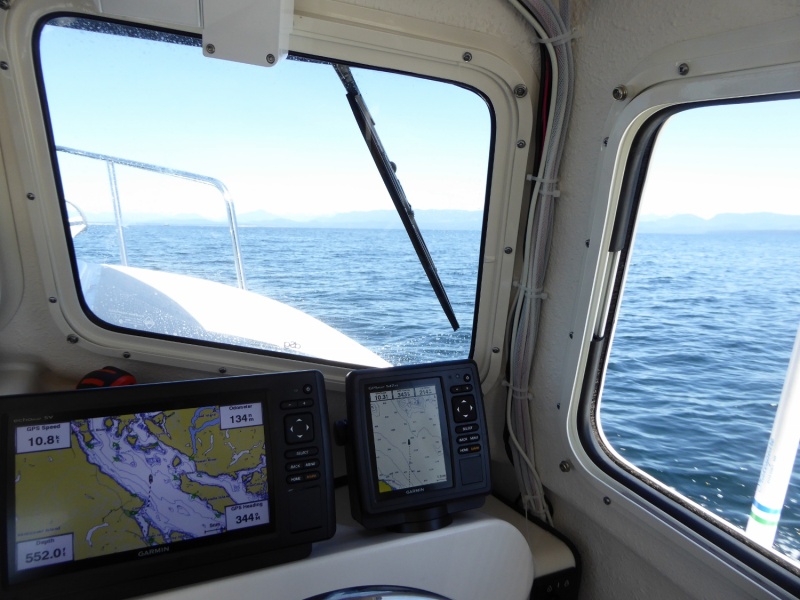 In the middle of the Georgia Strait, crossing from Comox to Lund