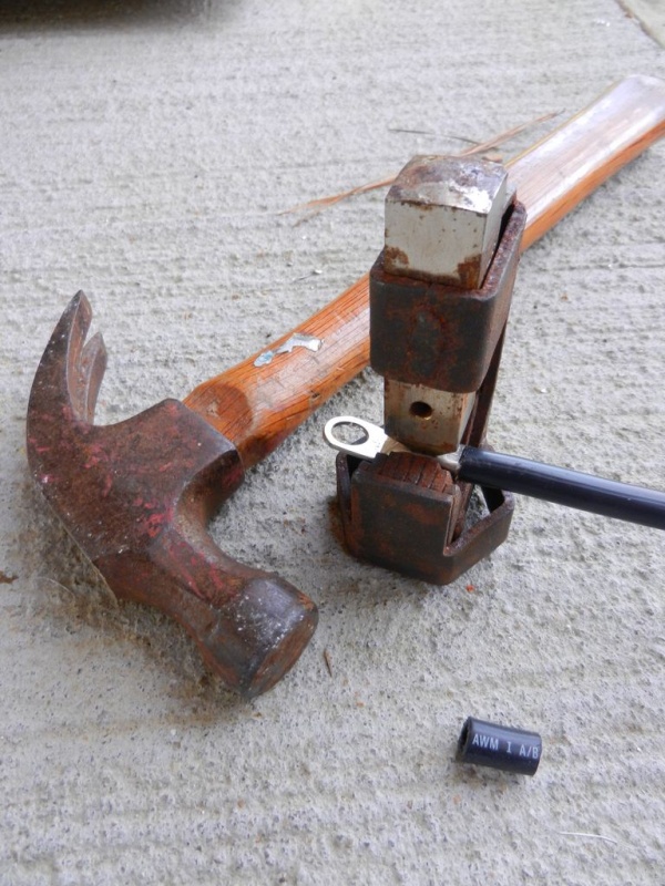 Insert cable and make the crimp