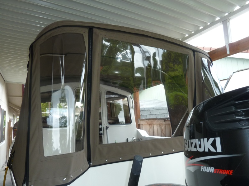 Installation (used Strataglass for clarity on all rear panels). All stainless frame and fasteners and YKK #10 zippers used.