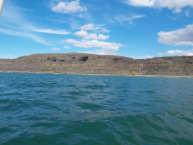 Interesting caves in the basalt cliffs.