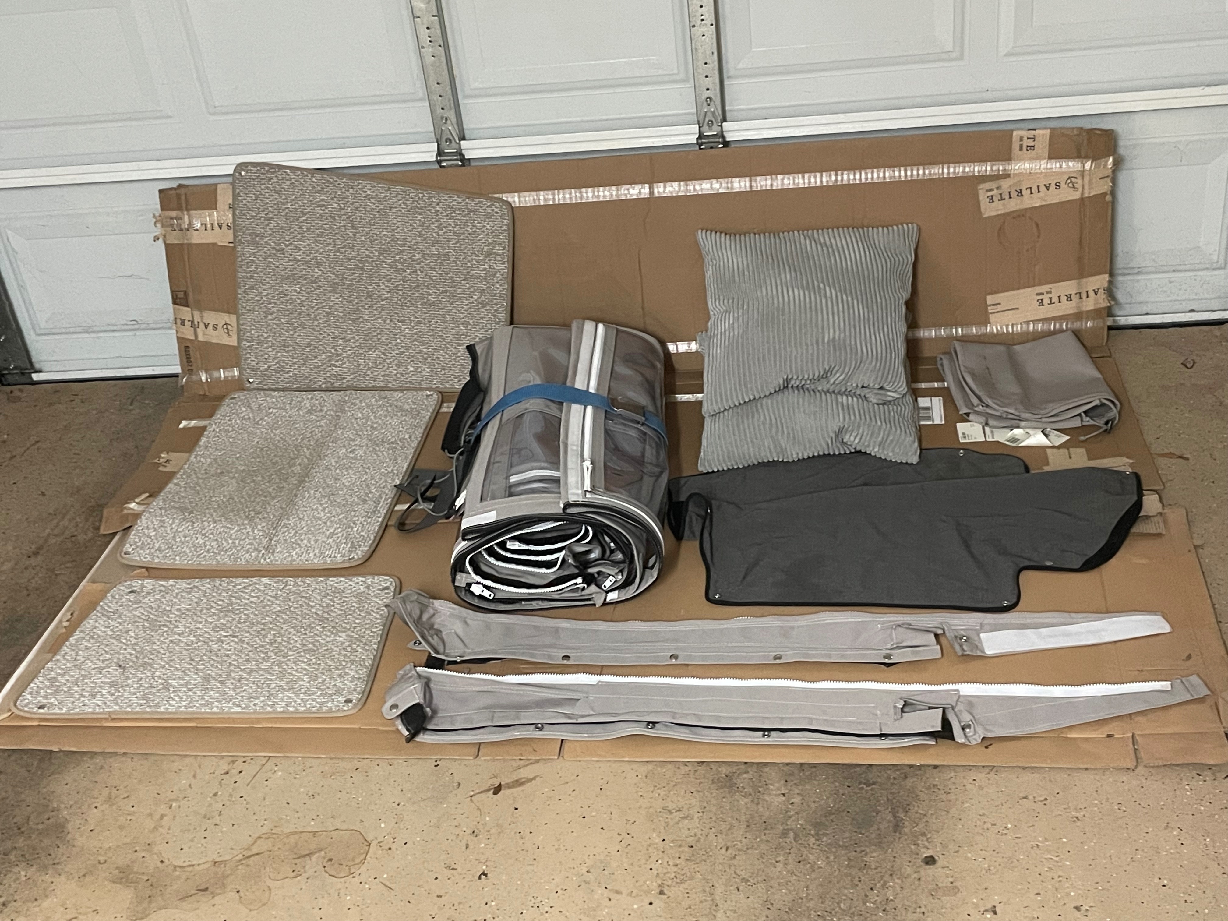 INTERIOR- side panels with cabin attachment snap and zip pieces