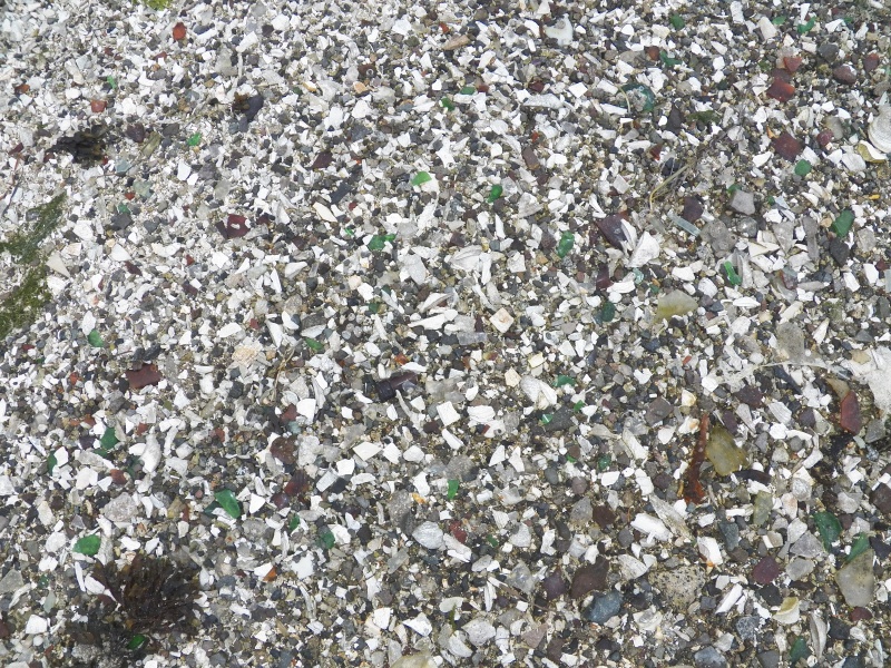 It is impossible to look for trade beads when the midden contains so much broken glass.  It was possible to read some of the embossed pieces.  It seems Musterole was popular.