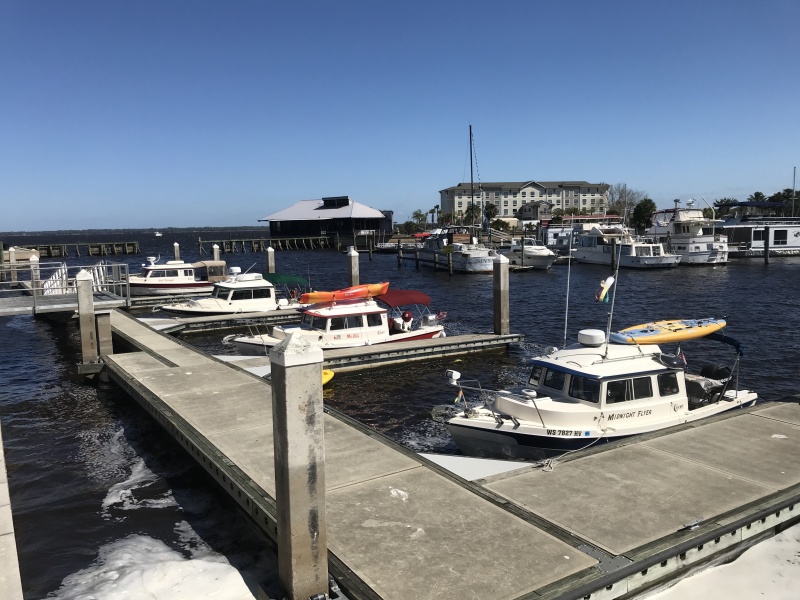 It was pretty windy at Sanford. Here you can see the water churned up more, even at the docks.