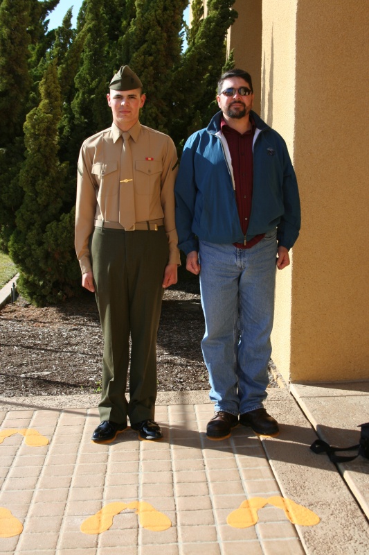 James and DAD in same spot  20years and 1 week