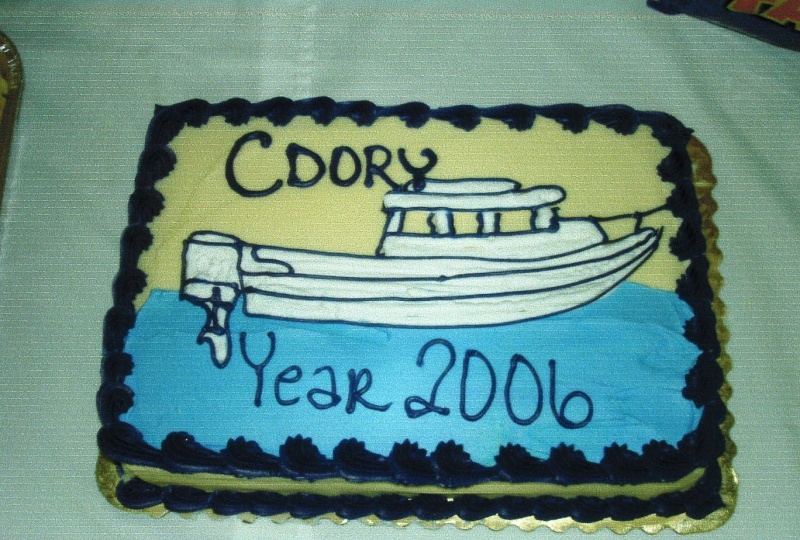 Jan 2006: Cake for the CBC.  Don't eat the dark blue frosting (aka Blue Lips).