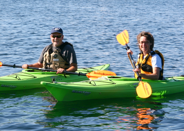 Jan and Stacey about to cross from Newcastle Island to Nanaimo
