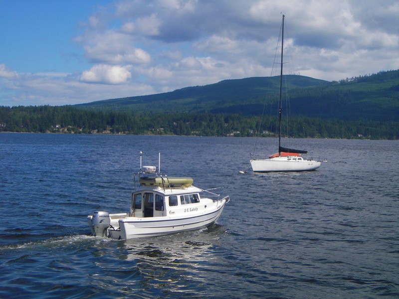 JC Lately headed south past Sequim Bay State Park. "Gotcha motor runnin, headin out on the bay"