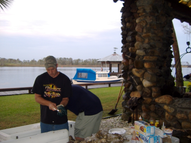 Jeremy Shucking More Oysters and Papillons new paint job in the background