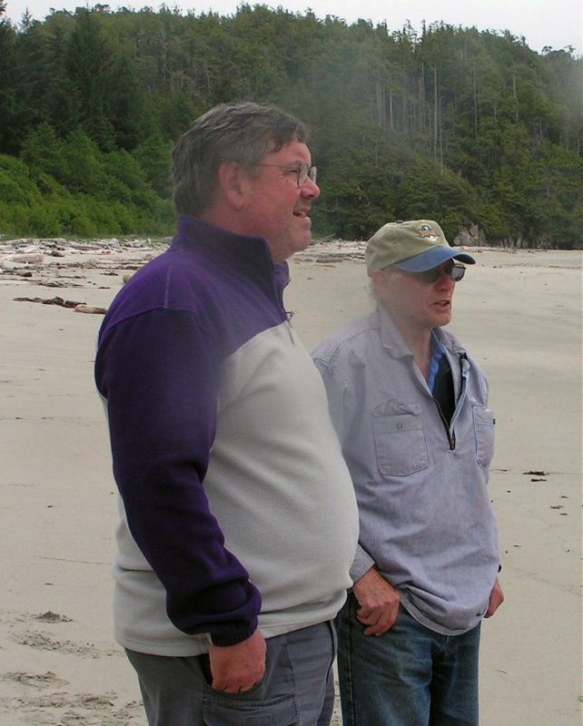 Jim Browning and Dave Olson at West Beach on Calvert Island 6-13-06