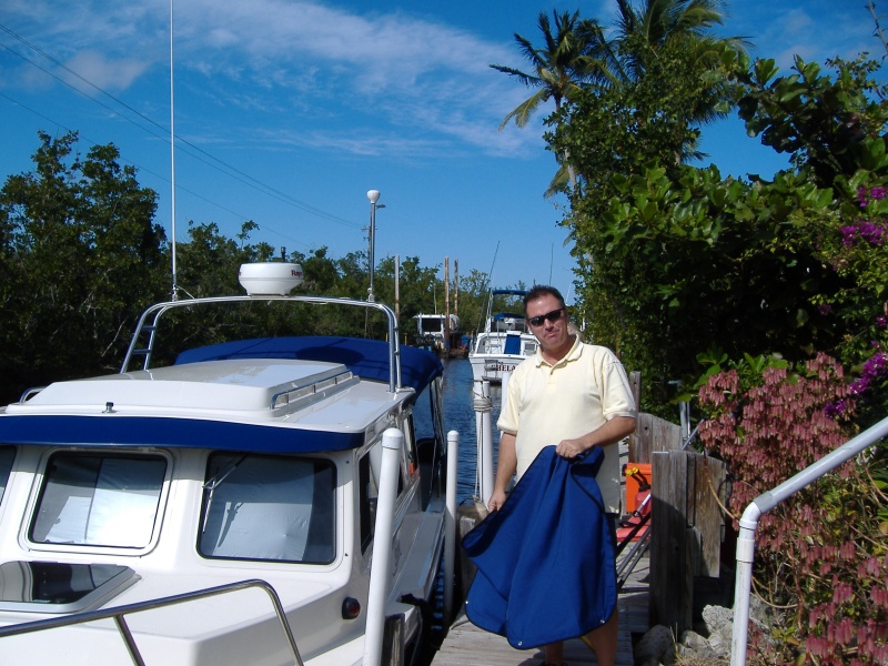 Jim of Wild Blue Fame at my dock