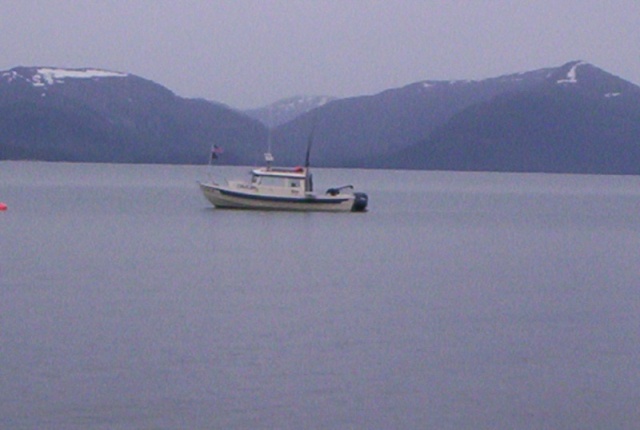 JMR II at anchor in PWS (we walked up to the old mine across from Golden, an abandoned mining town)