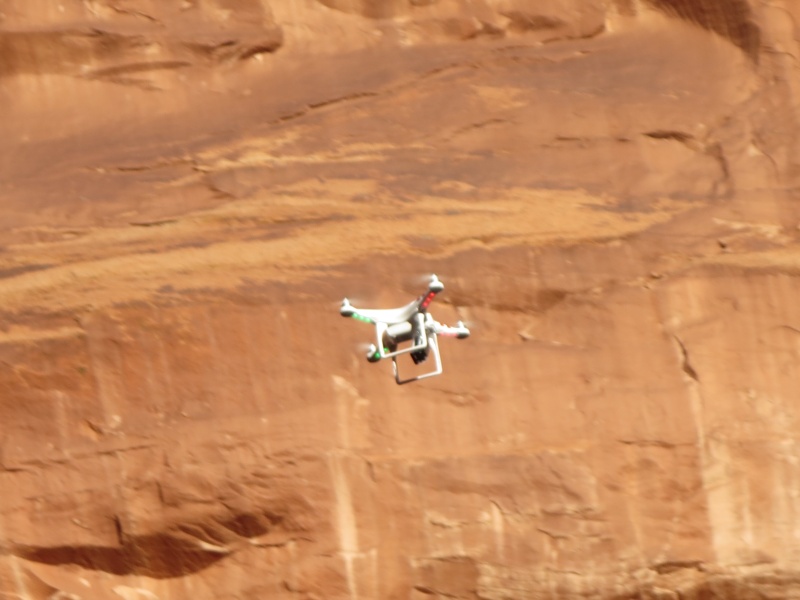 Jody's helicopter with go-cam in Forgotten Canyon Monday afternoon 0-23-13