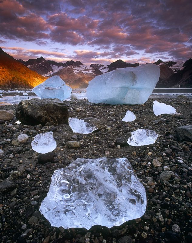 Johns Hopkins Inlet at sunrise, Glacier Bay NP, AK