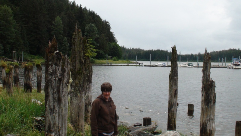 JoLee in front of the Taku Harbor dock