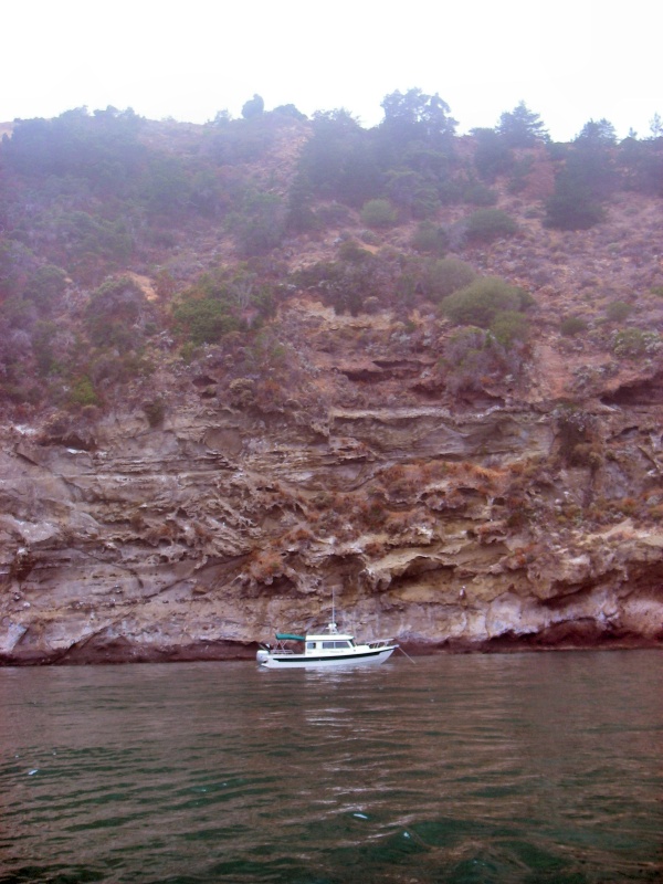 Journey On anchored in Pelican Bay, Santa Cruz Island
