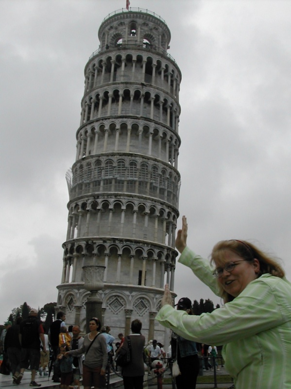 JoyceHoldingUpLeaningTower