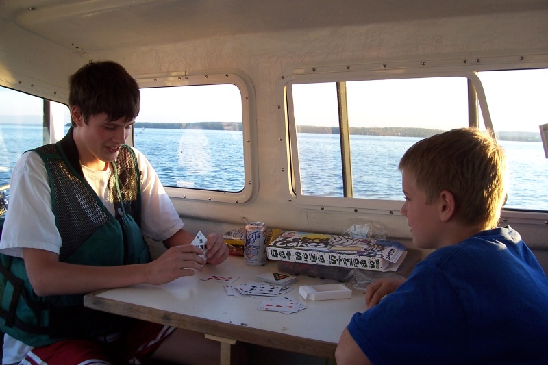 June 18th cards , fishing and junk food.
