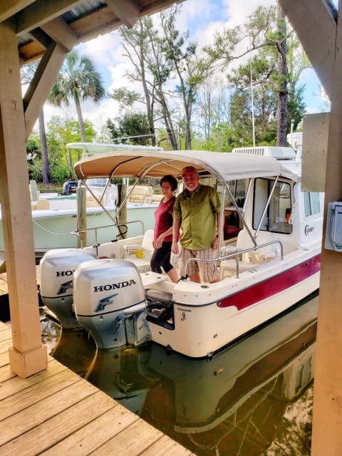\"Just Enough\" at Bay City dock on Apalachicola River