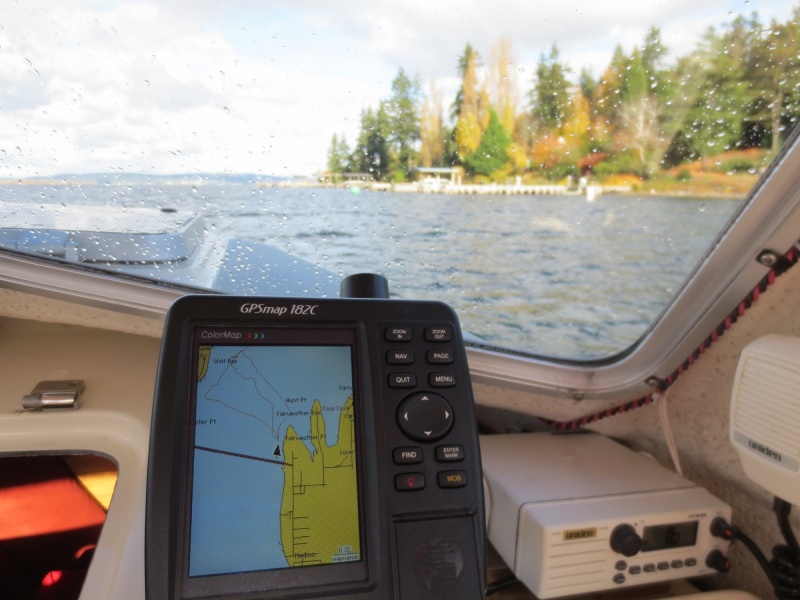 Just zig-zagging around the lake in the lee of the 520 floating bridge, out of the big chop, getting some time on the motors