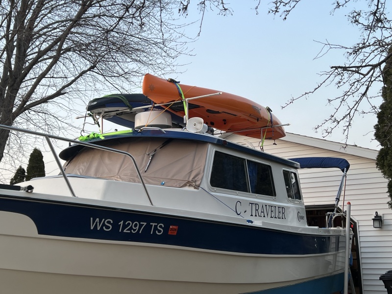 Kayaks on rack