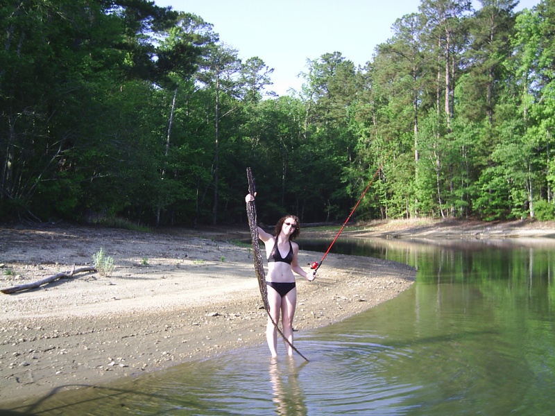 Kim caught a big stick