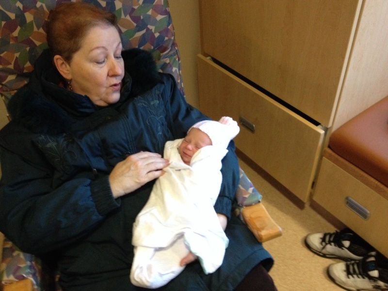 Kinsley and Carolyn in mat ward