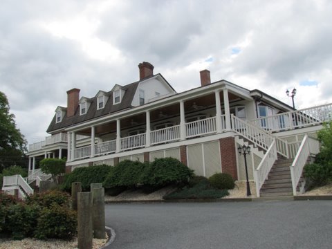 Kitty Knight House, spared by the British Rear Admiral Cockburn so the story goes the local militia fired on the British and in retaliation they started burning down the town, sharp tongued and defiant she impressed Cockburn and her house was spared. The rest of the town was burned to the ground. Today it's a Restaurant / Inn