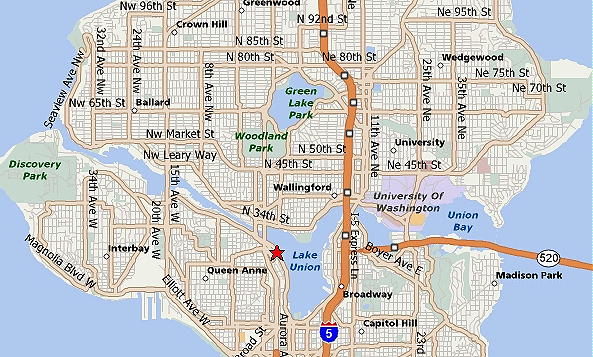 Lake Washington to Shilshole Map