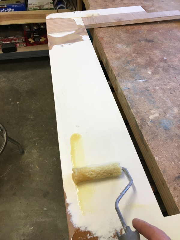 Laminating the front panel.