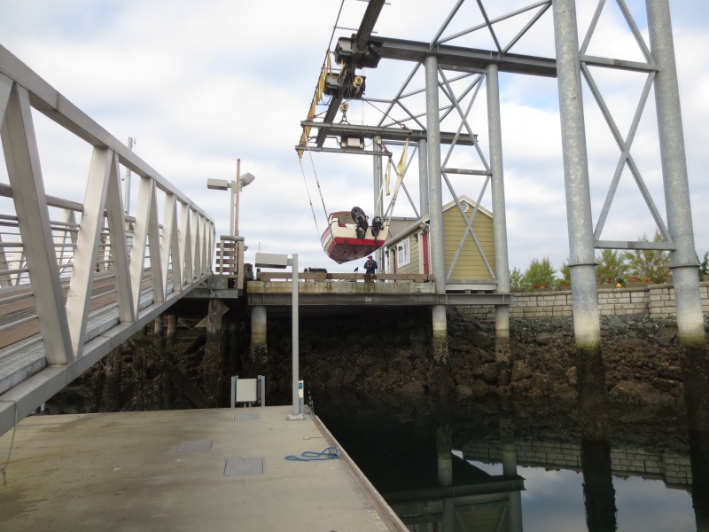 Launching at Cap Sante marina in Anacortes 10-5-14