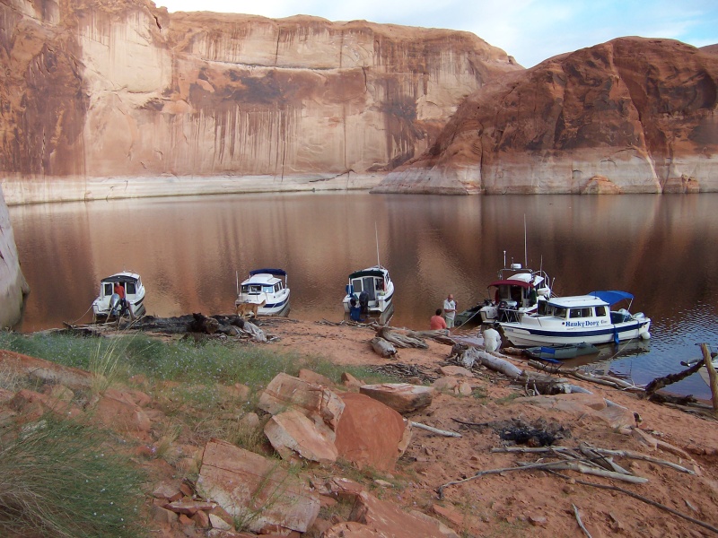 Left to right Monday morning in Explorer Canyon 9/26/11, Jeff in No Name, C-Swell, Two Bears, Voyager, Hunky Dory