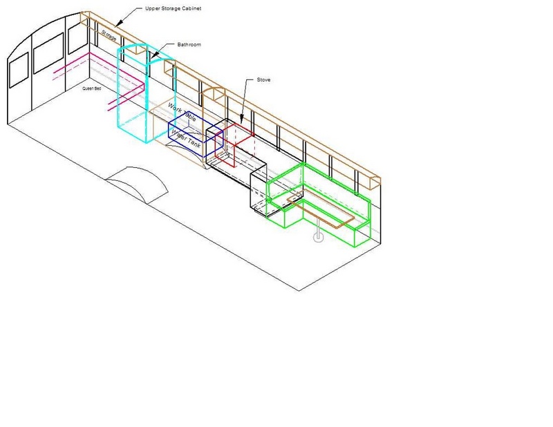 (Les Lampman) Perspetive view of left side of bus