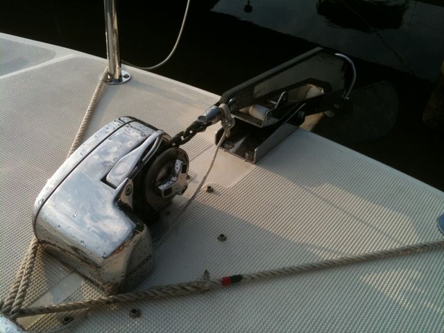 Lewmar windlass, and 22lb Delta anchor