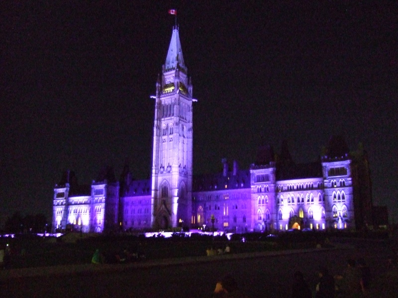 Light show on Parliament buildings