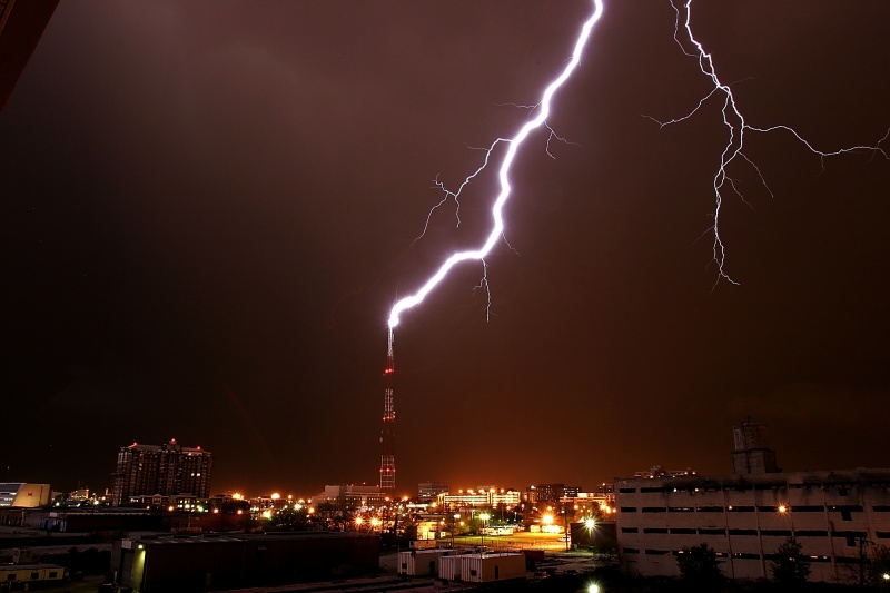 Lightning 0604013 pix taken by a local newspaper of a direct hit on the WVEC-TV tower where I worked. Needless to say we had a lot of repairs after this plasma hit. The stories that can be told.