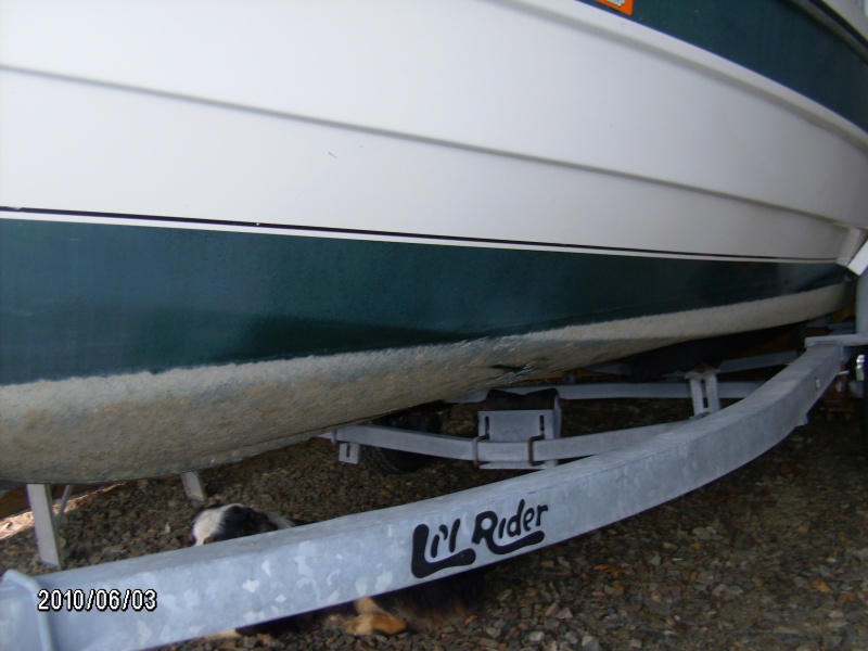 Line of "yuck" before power washing.