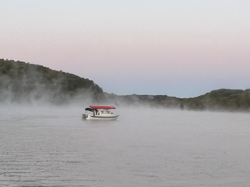 Little Joe in foggy Neville Bay