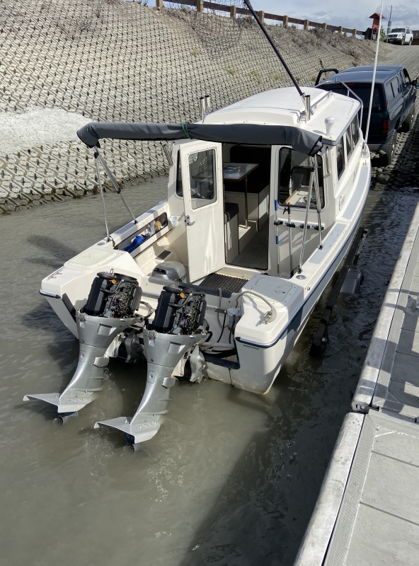 Looking at motors at Port of Anchorage
