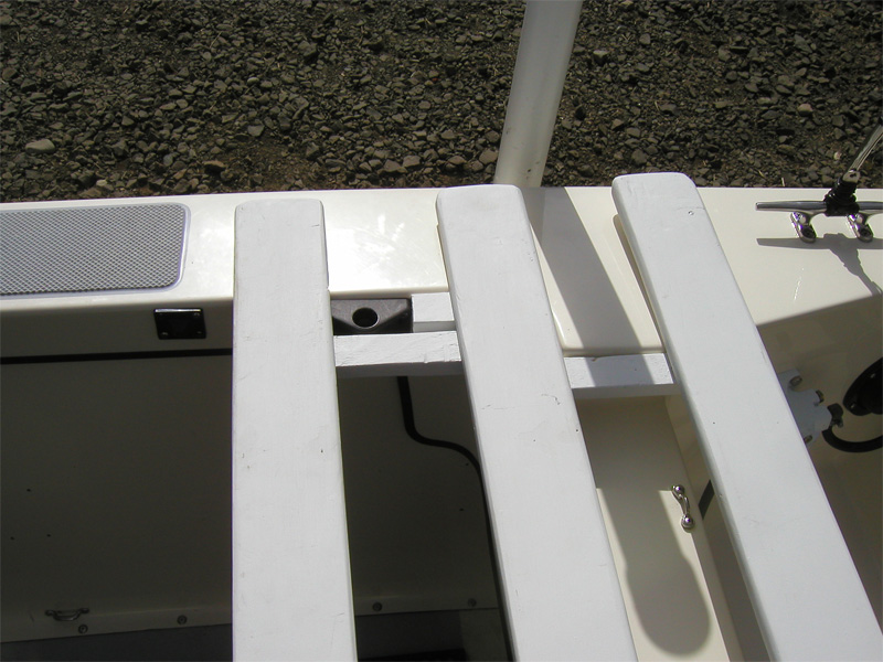 Looking at the starboard side of the sun deck