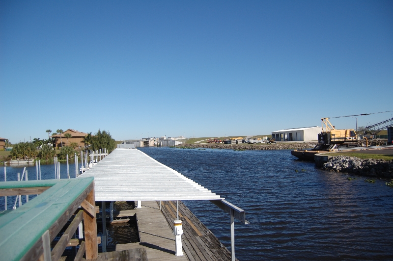 Looking down the Clewiston canal to the locke from Roland Martin's Marina.
